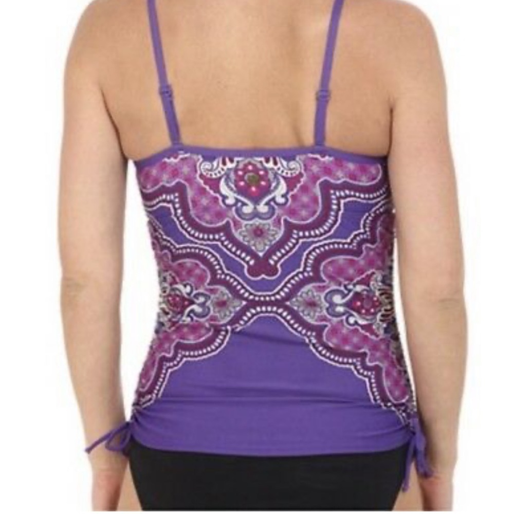 3/$20 Prana Moorea Tankini Top in Dusted Peri Jasmine - Picture 4 of 11